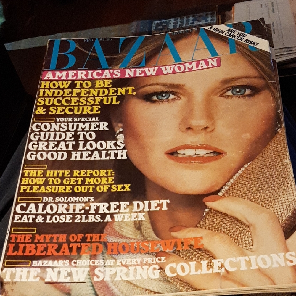 Bazaar Magazine Feb 1977 Cheryl TIEGS 70S FASHION